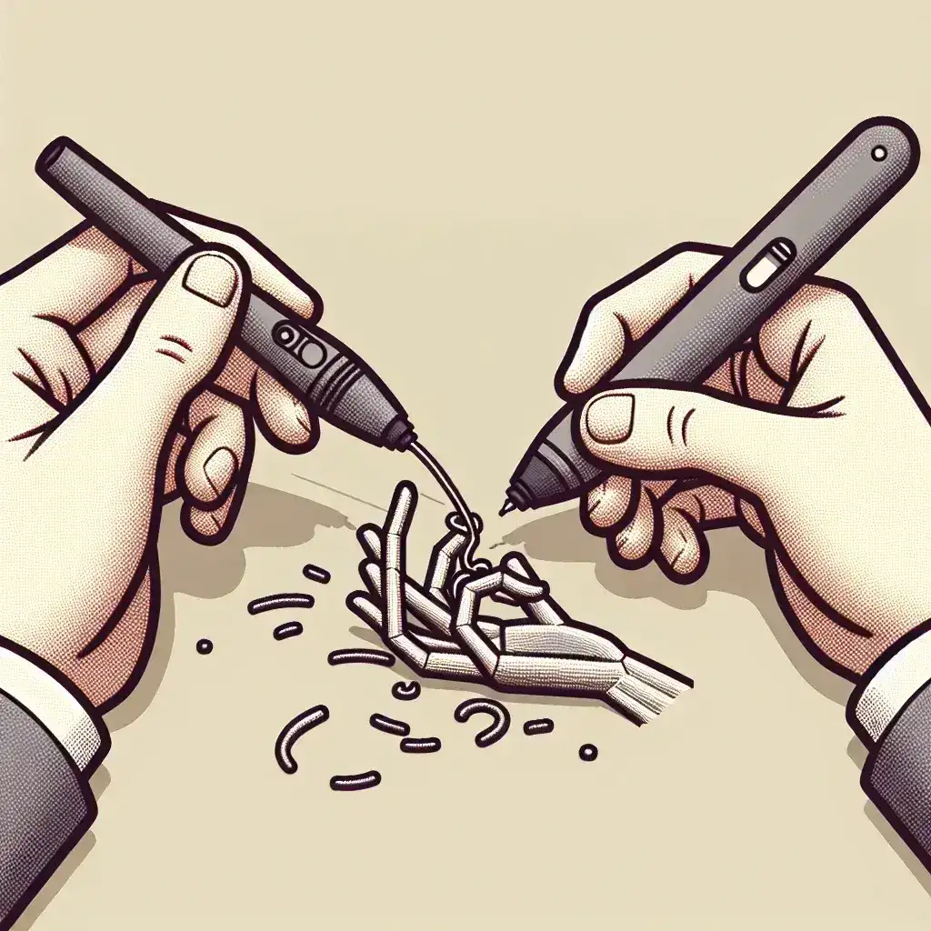 Bagaimana Anda memperbaiki kesalahan dalam gambar pena 3D Anda?